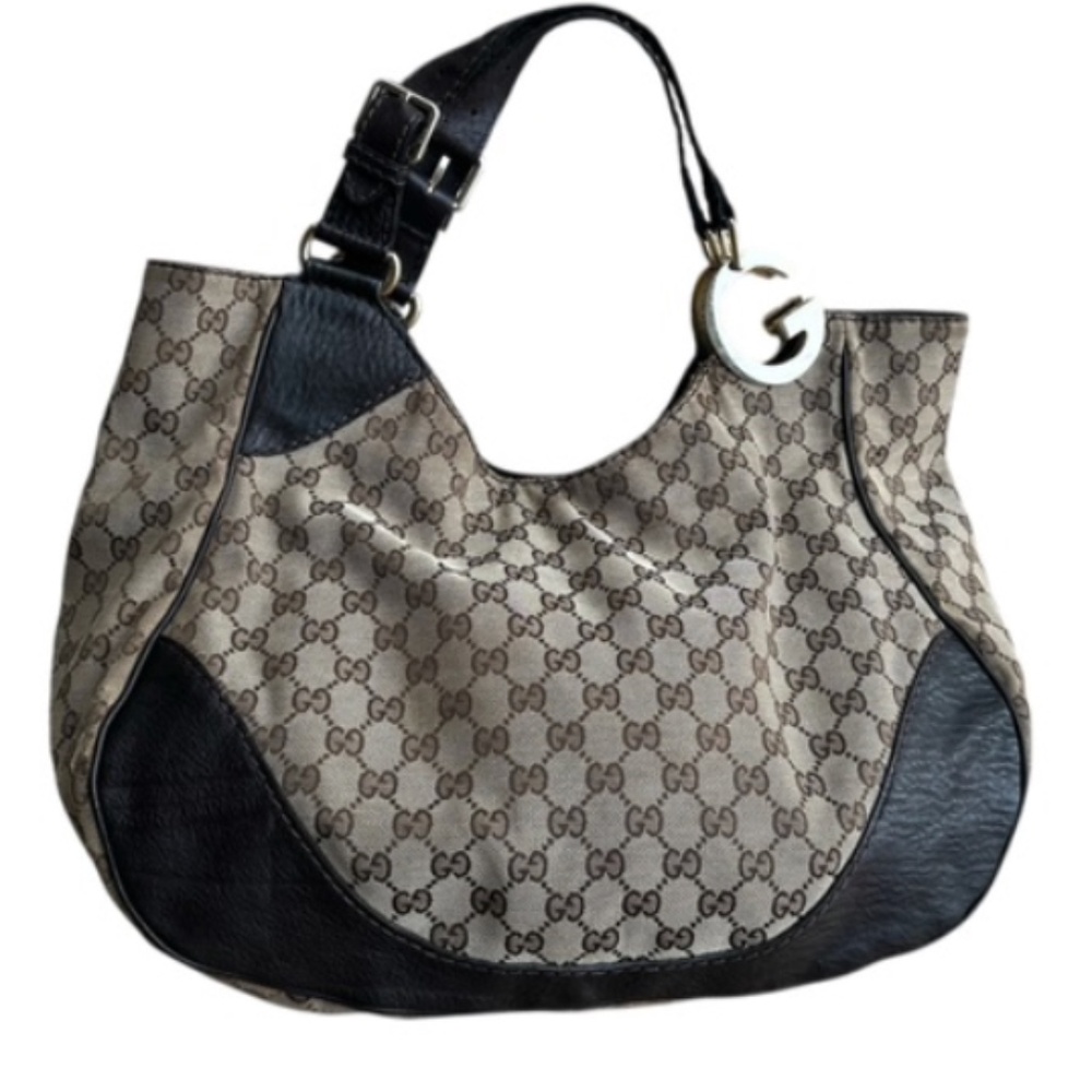 Authentic Gucci GG Monogram Dark Brown and Beige Charlotte Tote Bag - Picture 2 of 14